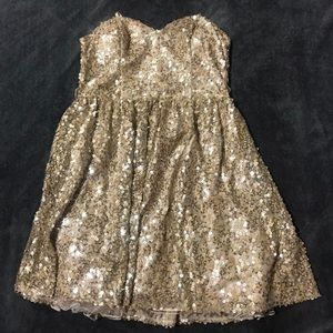 Gold Strapless Dress